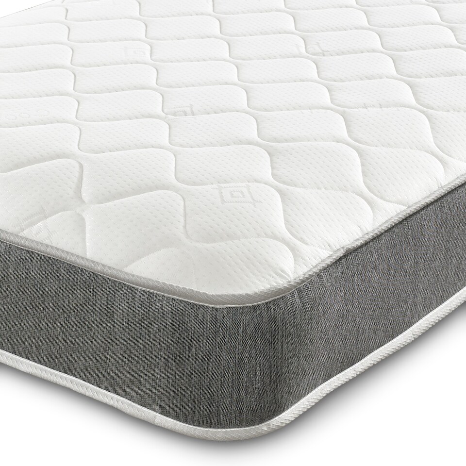 image 1 of 7-Inch Hybrid Sprung Mattress - Soft Firmness Deep Quilted Sleep Surface | Grey | Double