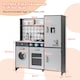 image 2 of COSTWAY Pretend Play Kitchen Kids Wooden Toy Set Kitchen Accessory Playset Grey