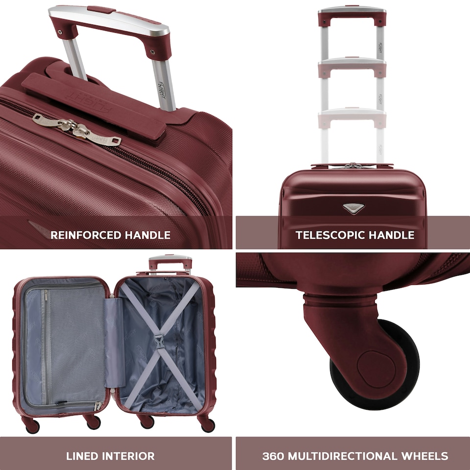 image 1 of Flight Knight 29" Extra Large Suitcase – 20kg Capacity Hard Shell Check-In Luggage with 4 Wheels  100+ Airlines Approved: Ryanair, EasyJet, Jet2, Wizz Air, BA | Red | Burgundy | Large