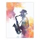 image 3 of Saxophone Jazz Musician Orange Purple Home Decor Black Framed Wall Art Print A4