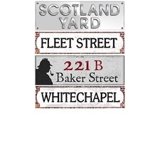 Sherlock Holmes PVC Party Sign Decorations 60cm x 15cm - Pack of 4