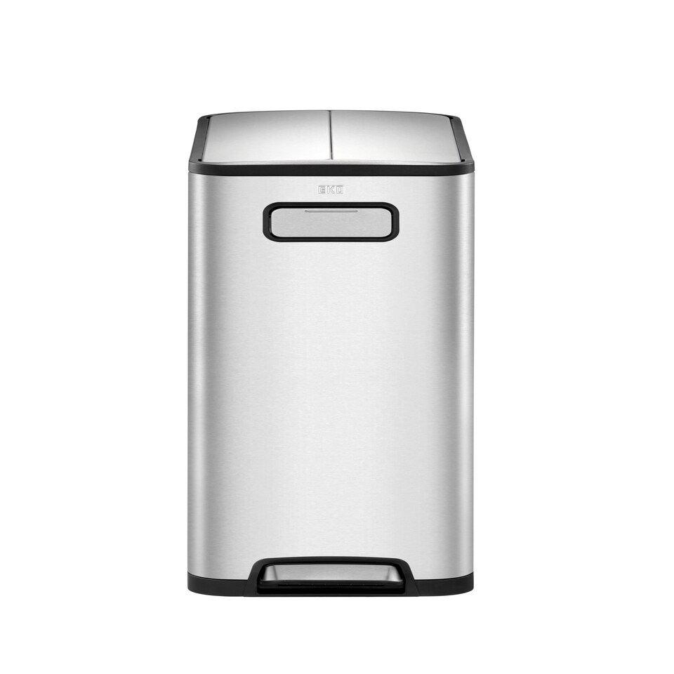 image 1 of Ecofly Recycling Bin 20+20L | Silver | Stainless Steel | 40L