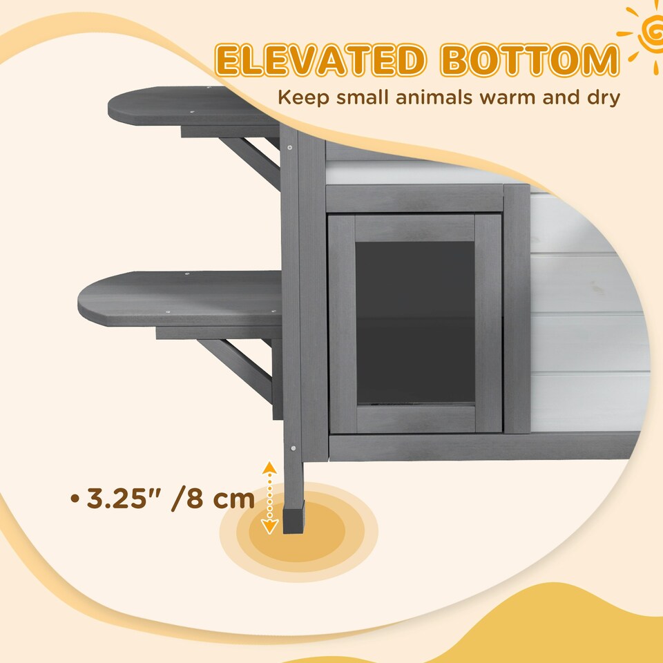 image 1 of PawHut Kitten Condo with Openable Roof, Catio Enclosure Furniture, White