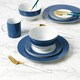 image 2 of 16pc Blue Linear Dinner Set