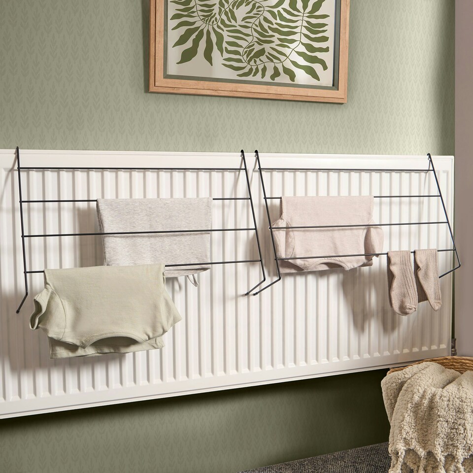 image 1 of OHS 2 Pack of 4 Bar Over Radiator Clothes Airer Drying Rack