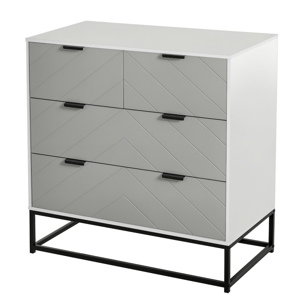 image 1 of HOMCOM Modern Chest of 4 Drawers Sideboard Dresser for Bedroom Living Room