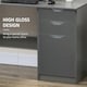 image 4 of HOMCOM Computer Desk w/ Drawers Modern Writing Workstation for Home Office Grey