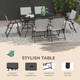 image 3 of Outsunny 7 Pieces Garden Table and Chairs with Tempered Glass Top Grey