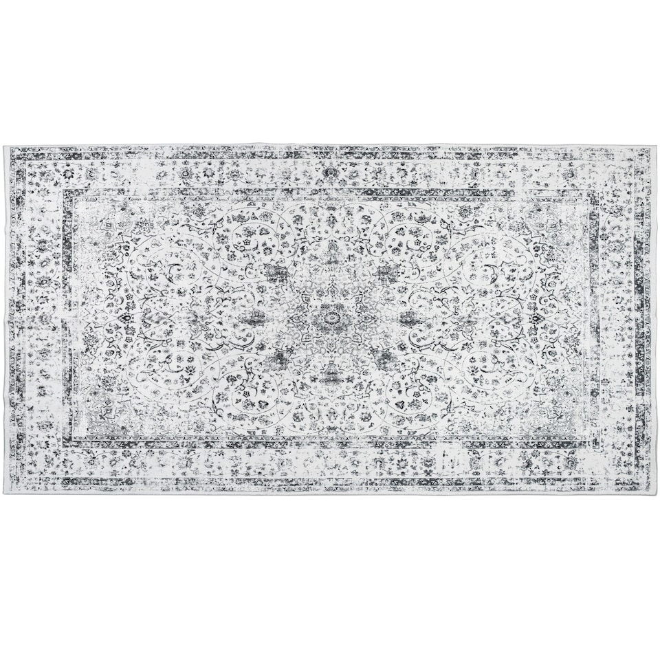 image 1 of Washable Rug Aliya - different sizes, oriental pattern, non-slip underside, non-allergenic short pile | Grey | grey | 80 x 150 cm | 1