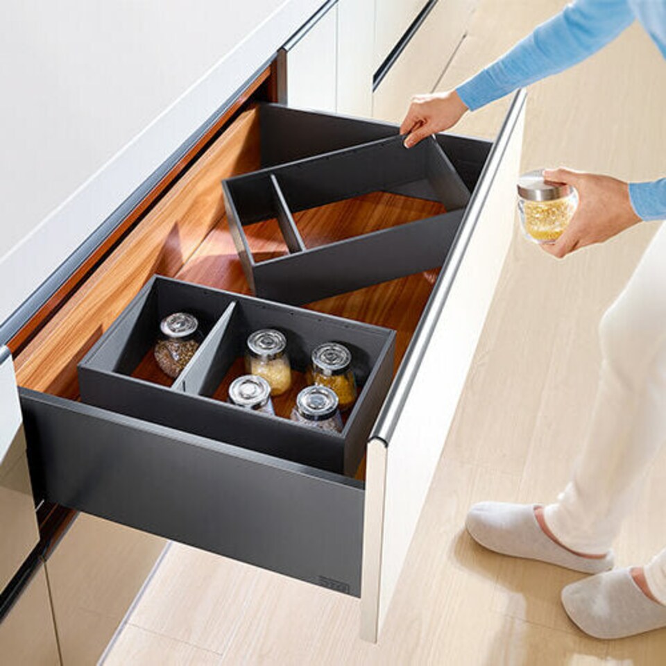 image 1 of FittingsCo, Twin Pro, Deep Pan Soft Close Drawer Box Anthracite, 300W, 400D, 126H (mm)