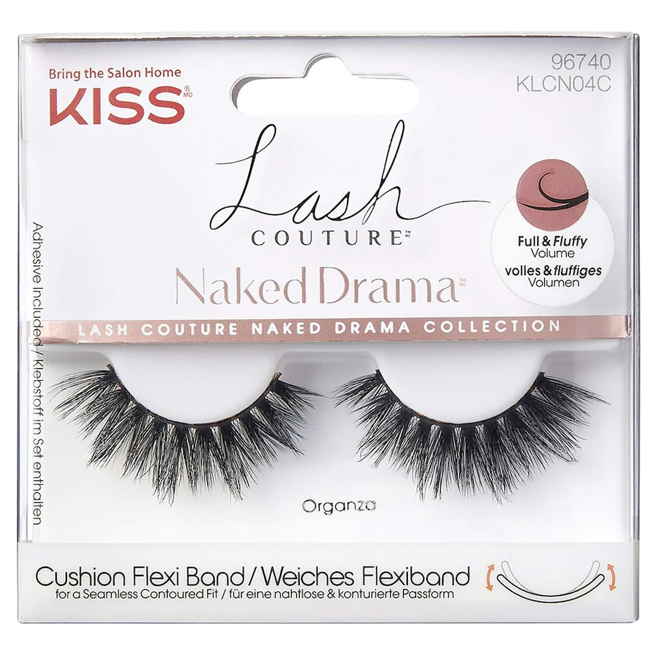 Kiss Lash Couture Naked Drama Faux Mink Eyelashes Organza (Adhesive Included 1g)