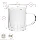 image 3 of Rink Drink Double-Walled Glass Mugs Set - 360ml - Pack of 2 | Clear | Clear