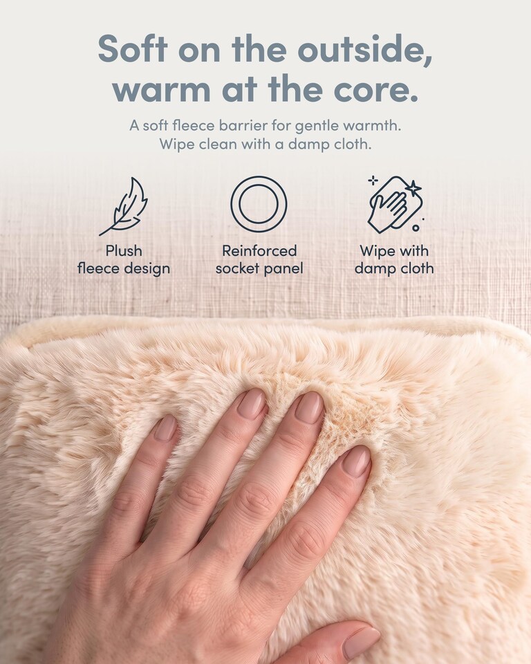 image 1 of Keplin Rechargeable Electric Hot Water Bottle Flannel Cover Auto Shut Off