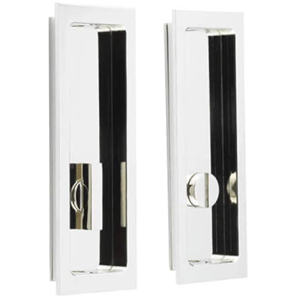 Polished Nickel Rectangular Turn & Release for Enhanced Privacy - Door Handle