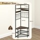 image 2 of COSTWAY Corner Hall Tree Hallway 5-Tier Coat Rack Brown | One Size