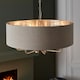 image 5 of Highclere Single Shade Pendant Ceiling Lamp, Brushed Chrome Plate, Natural Linen