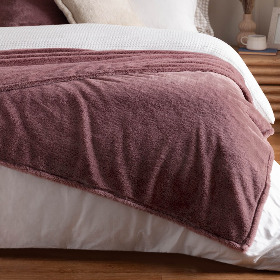 image 1 of Furn Kallu Double-Sided Faux-Fur Throw