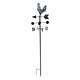 image 1 of Oypla Freestanding Black Steel Traditional Cockerel Garden Weathervane Wind Indicator