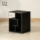 image 7 of HOMCOM 3-Tier Side End Table Open Shelves Storage Magazine Desk Black Black