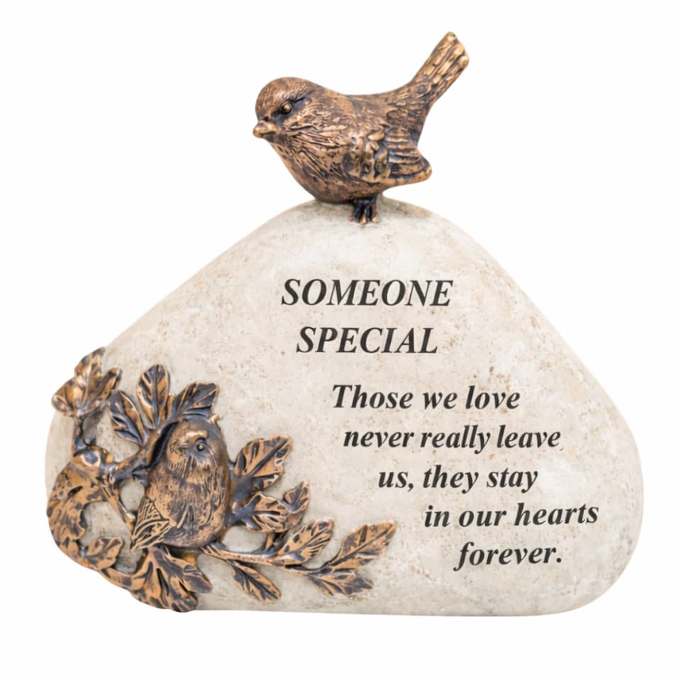image 1 of Someone Special Bird Memorial Stone 18x16cm Graveside Plaque Gift