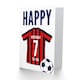 image 2 of Football Strip Kit Red Striped Top Age 7 Year Old Child Kids 7th Birthday Card