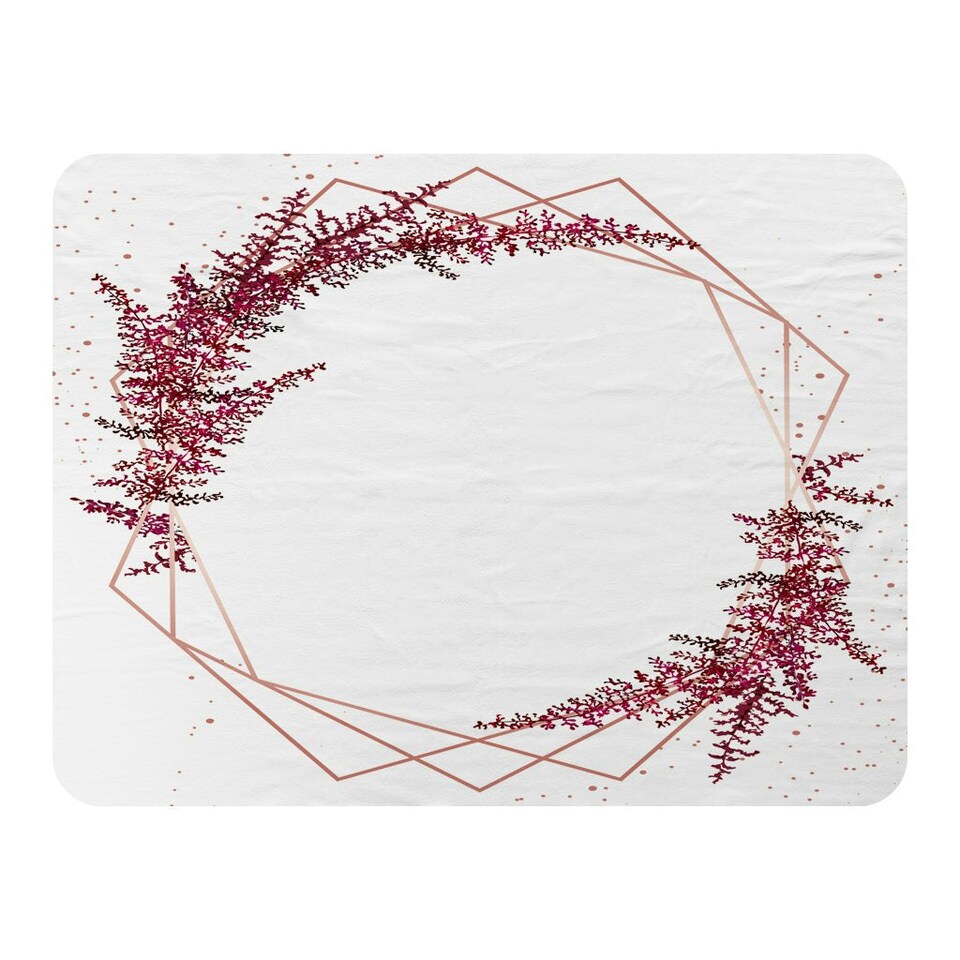 image 1 of Pink Flower And Geometric Shapes (Blanket)