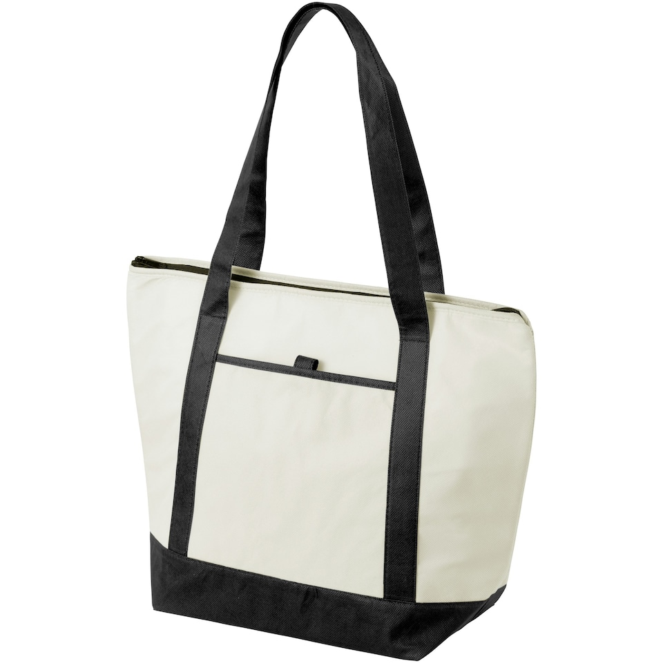 Bullet Lighthouse Non Woven Cooler Tote - Natural/Solid Black - 44.5 x 15.2 x 34.3 cm