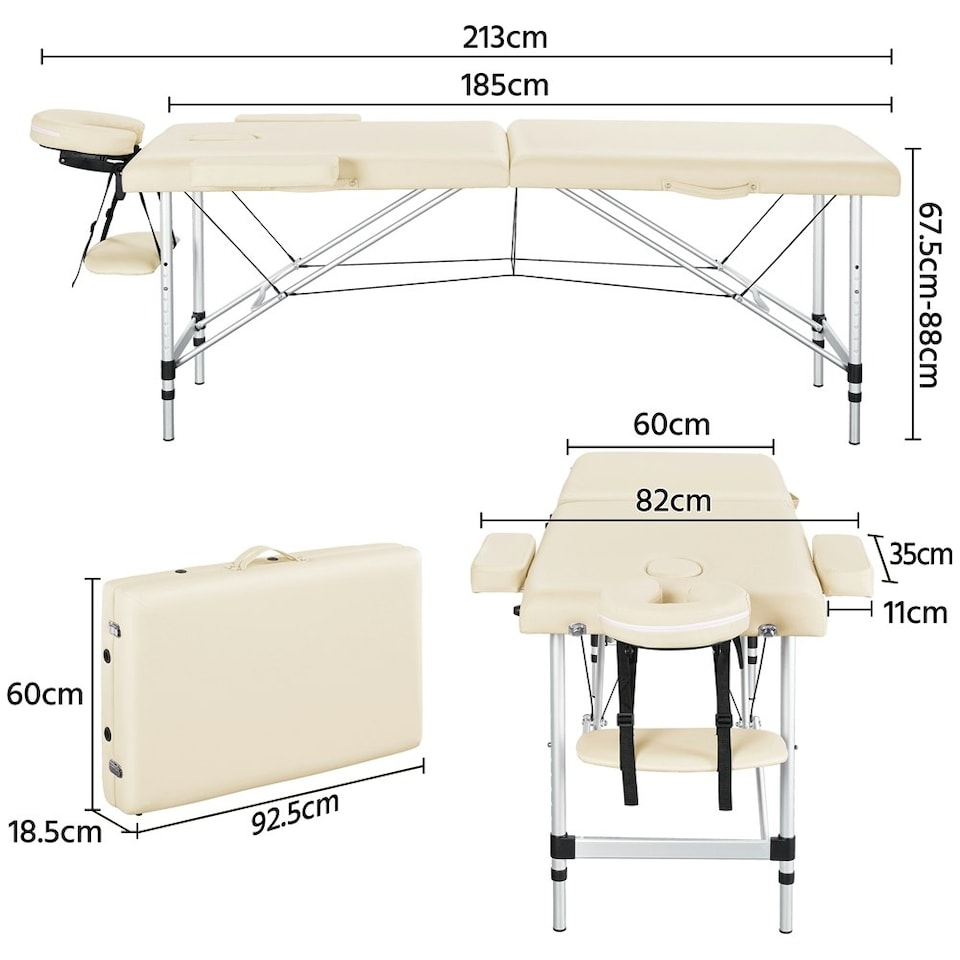 image 1 of Yaheetech Portable Folding Massage Bed with Headrest