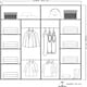 image 3 of Modern Geometric Mirror Sliding Door Wardrobe 203cm | White/Black/Grey 2-Door Bedroom Cabinet Grey | Grey203cm