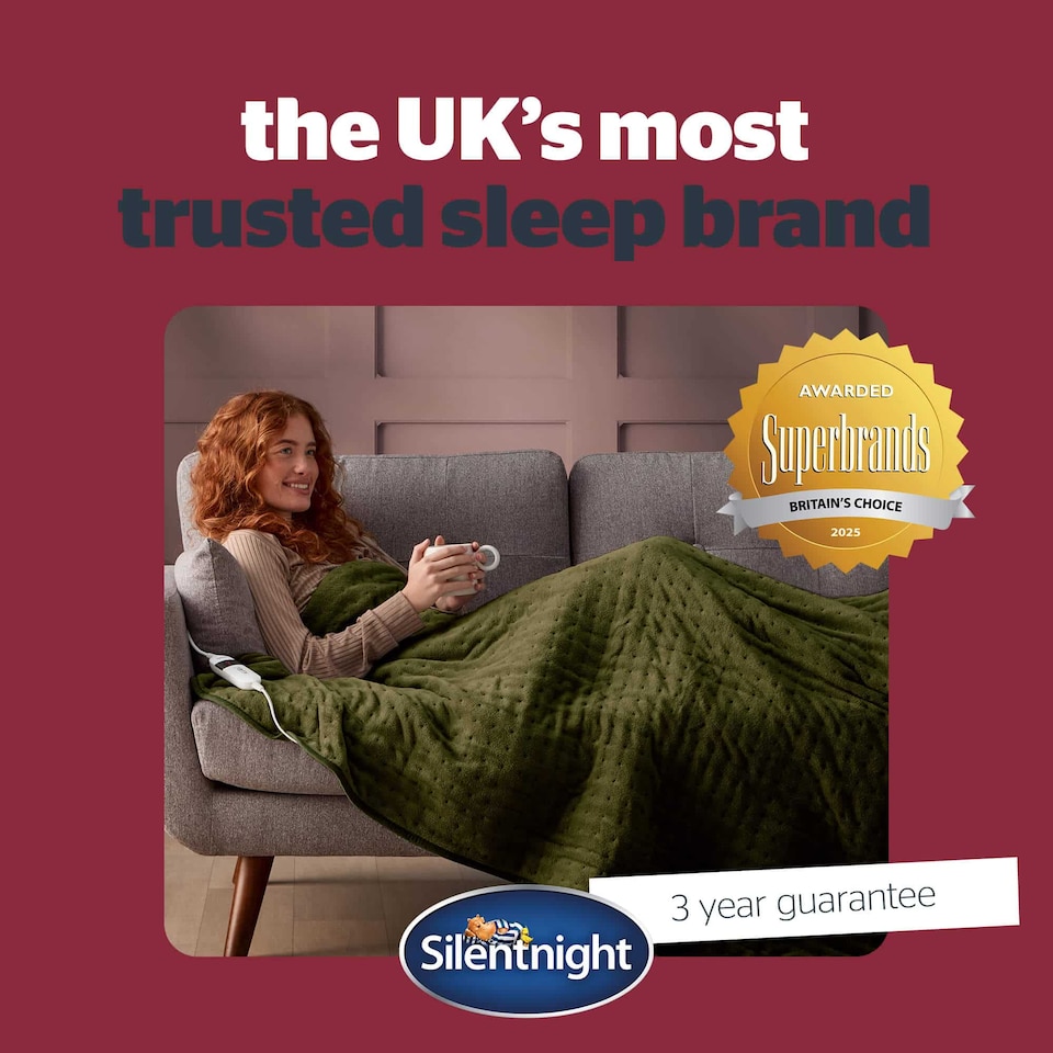 image 1 of Silentnight Luxury Heated Throw, Olive | Green | Olive | One Size | 1