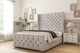 image 2 of Sloomy Luthor Silver Naples Bed Frame With Mattress With 50"  Upholstered Wingback Headboard 6' Super King