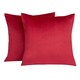 image 1 of OHS 2 x Soft Plain Matte Velvet Cushion Covers, 45x45cm - Red
