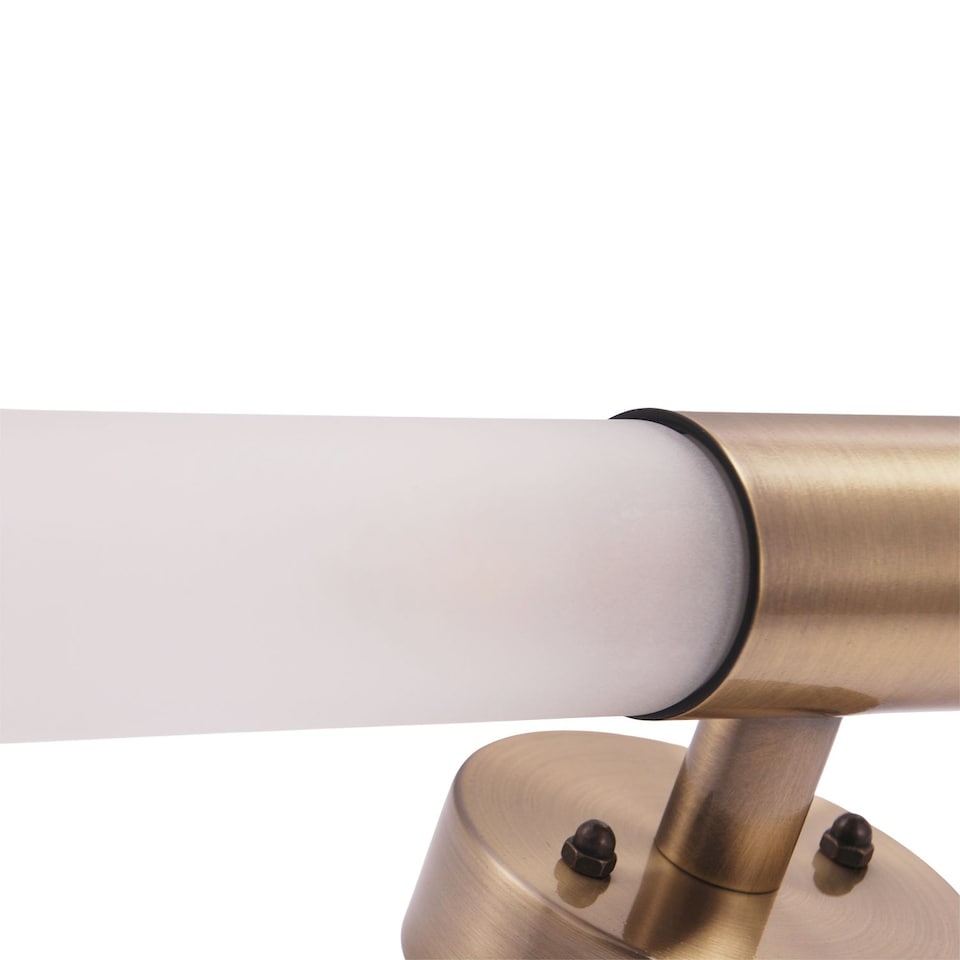 image 1 of Modern Brass IP44 Rated Bathroom Wall Light Fitting with Tubular Glass Shades | Gold