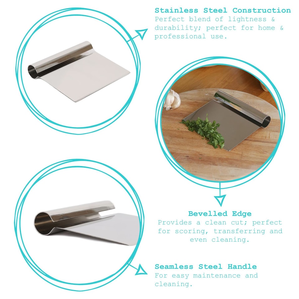 image 1 of Argon Tableware Stainless Steel Dough Scraper - 13.5cm