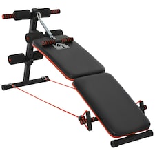 HOMCOM Foldable Sit Up Bench 5-Level Adjustable Core Workout for Home Gym Black