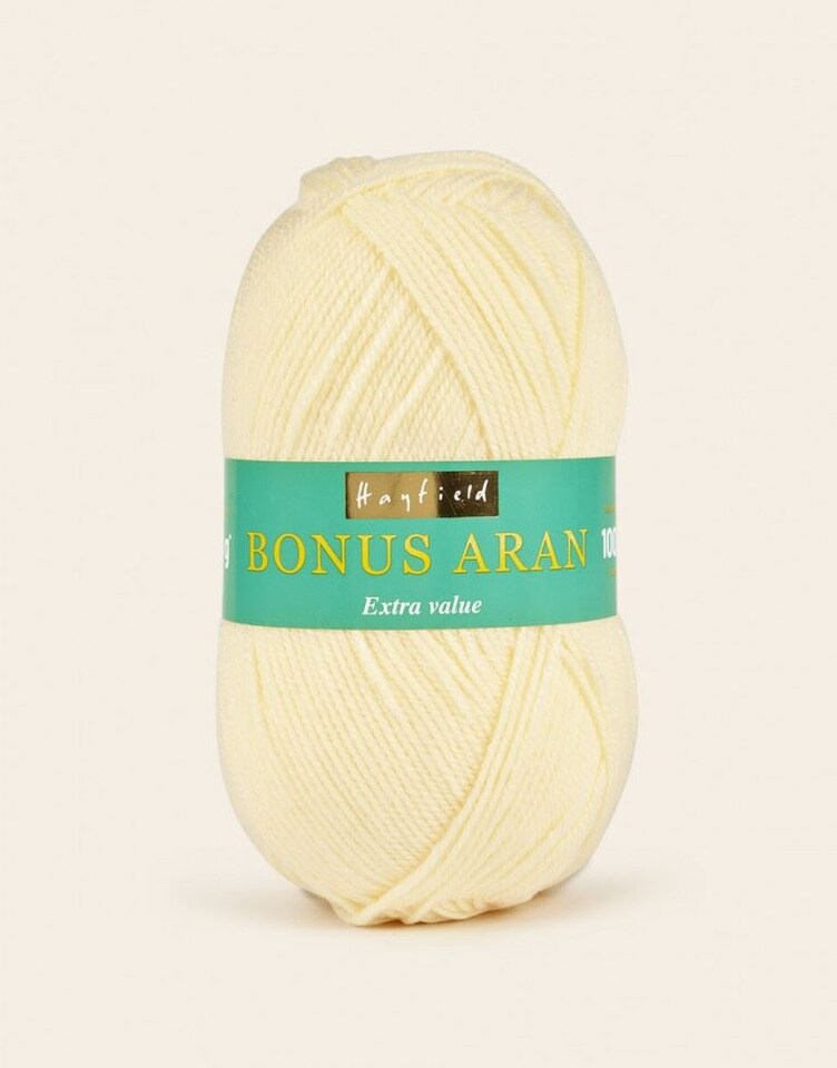 Hayfield Cream Bonus Aran Yarn (Value Pack 10 x 100g Balls) For Crochet, Knitting - 256m per ball