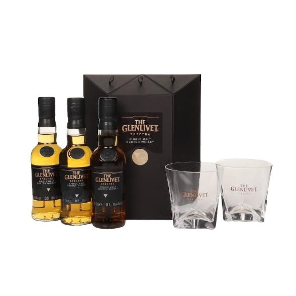 image 1 of Glenlivet - Spectra Single Malt Scotch Whisky Gift Pack | Multi | Glenlivet - Spectra Single Malt Scotch - Whisky 20cl x 3 40% ABV Gift Pack | 1