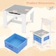 image 2 of COSTWAY Kids Multifunctional Table and 2 Chairs Set Blue
