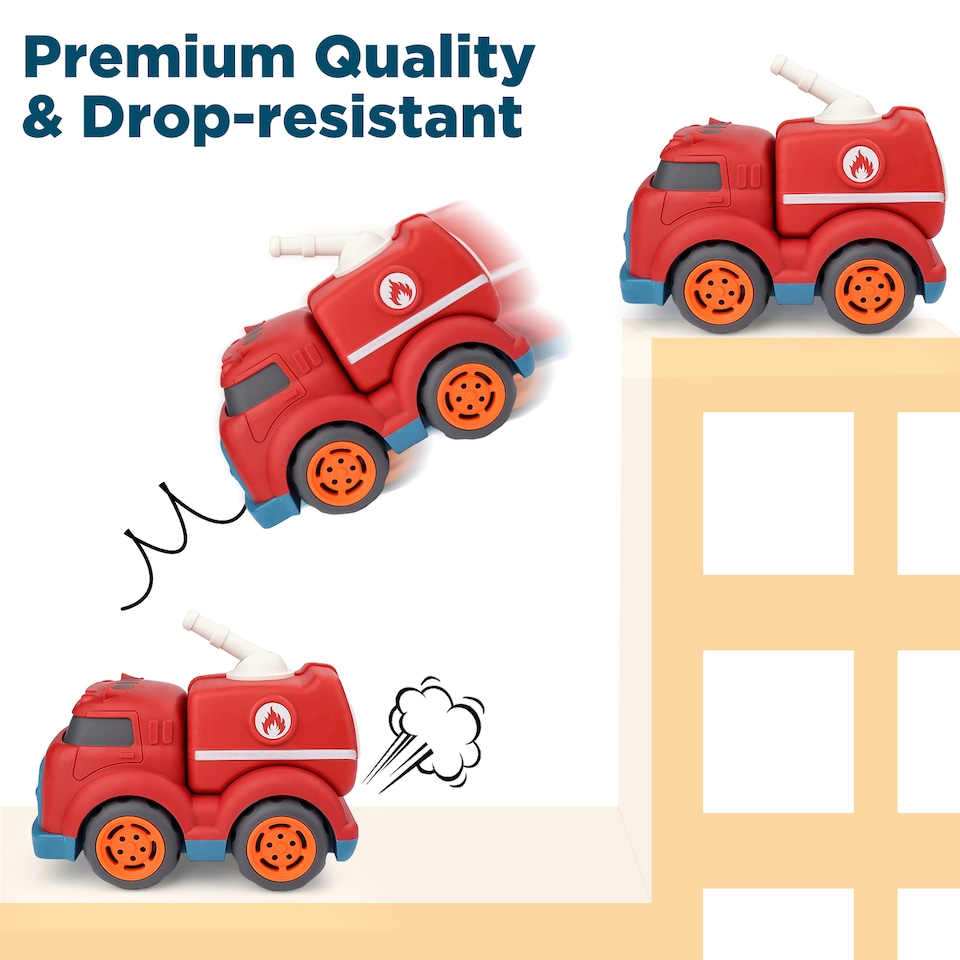 image 1 of Friction Powered Push & Go Truck Set – Pack of 4