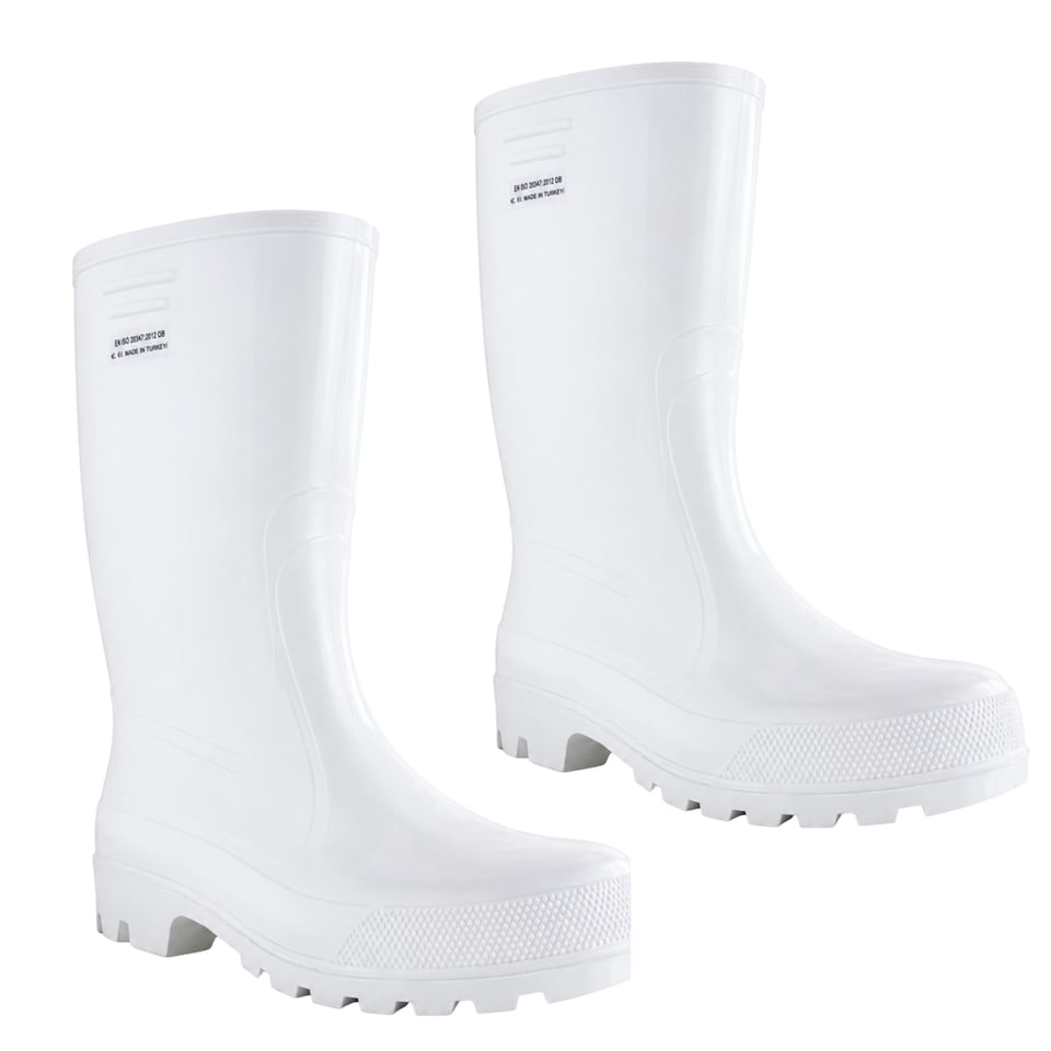 image 1 of Grand Men's White Waterproof PVC Wellies with Heel Energy Absorption EU43