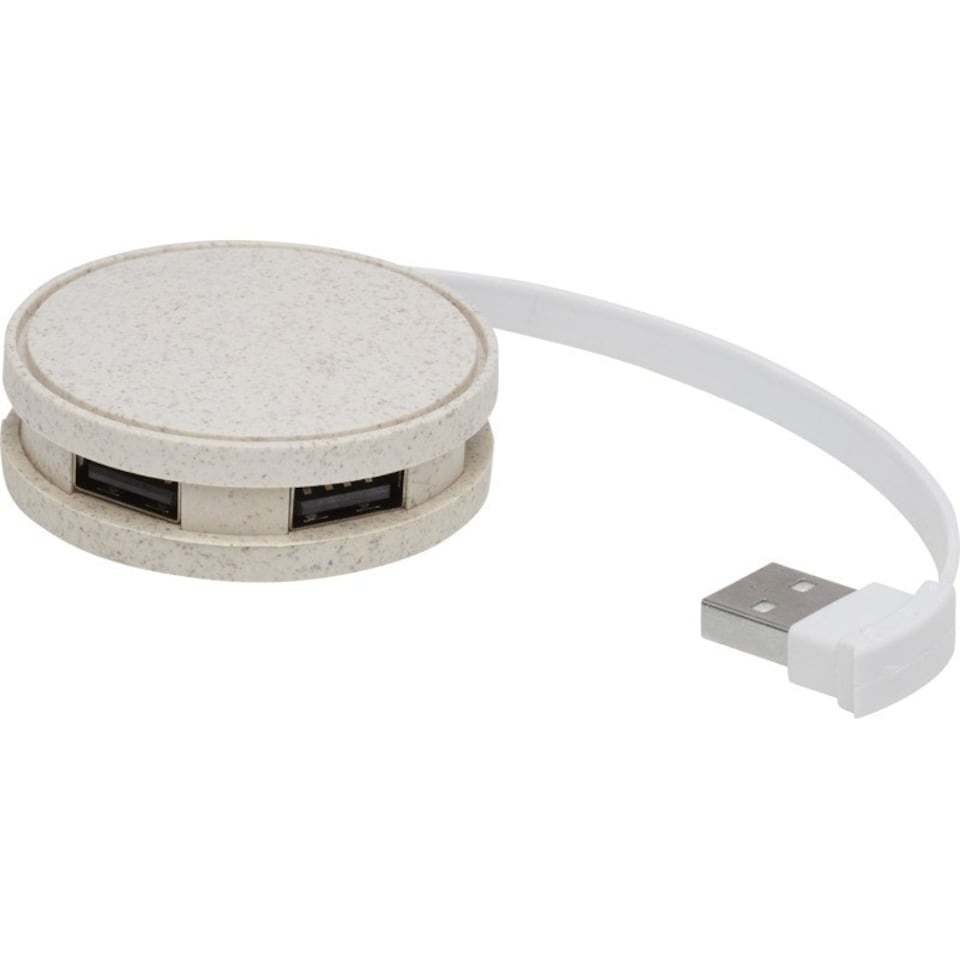 image 1 of Unbranded Kenzu Wheat Straw USB 2.0 Hub - Natural - One Size