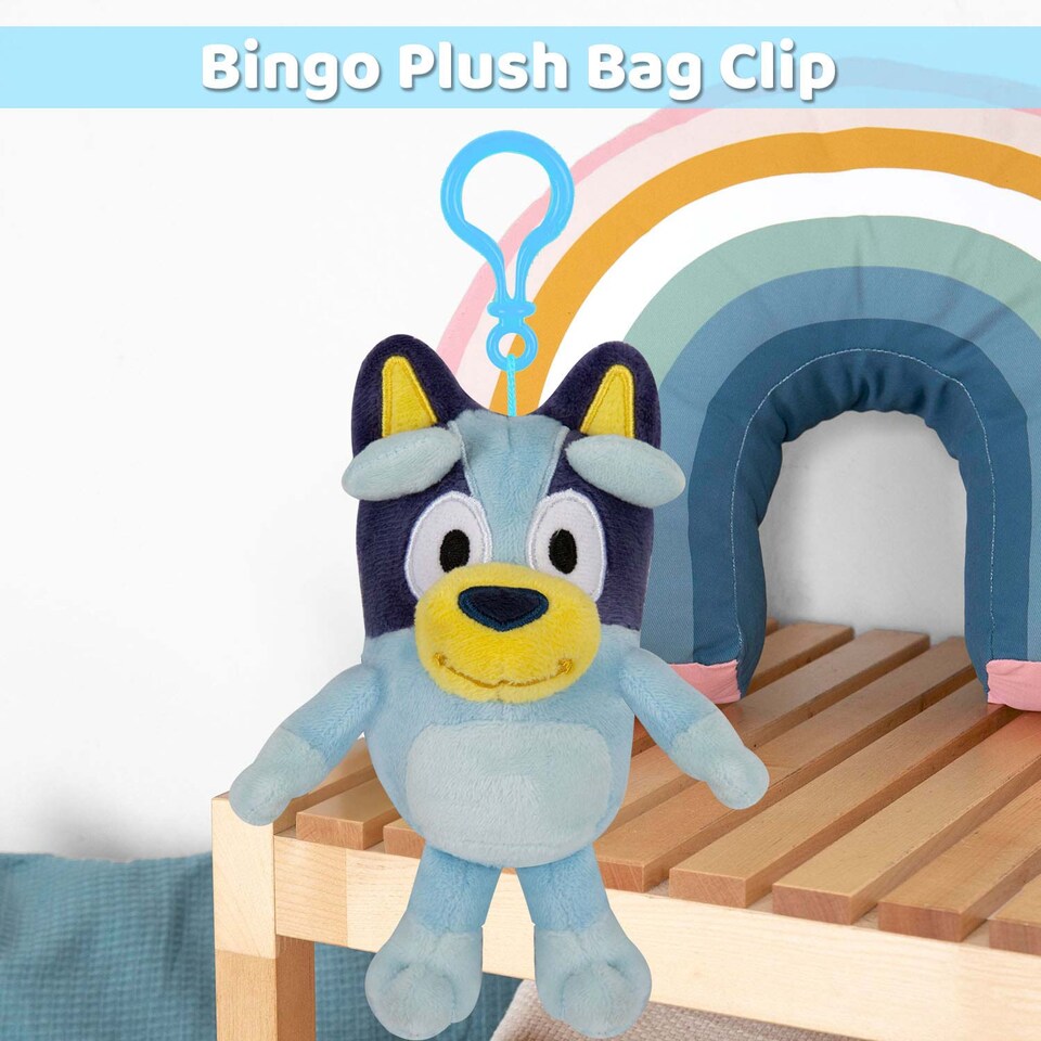image 1 of vfm-estore Bluey Plush Bag Clip - 12cm x 8cm, Blue