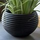 image 4 of Primrose Round Ribbed Planter Pot Black 41cm Black