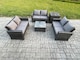 image 1 of Fimous 6 Seater Rattan Wicker Garden Furniture Patio Conservatory Sofa Set with Square Coffee Table Double Seat Sofa Side Table
