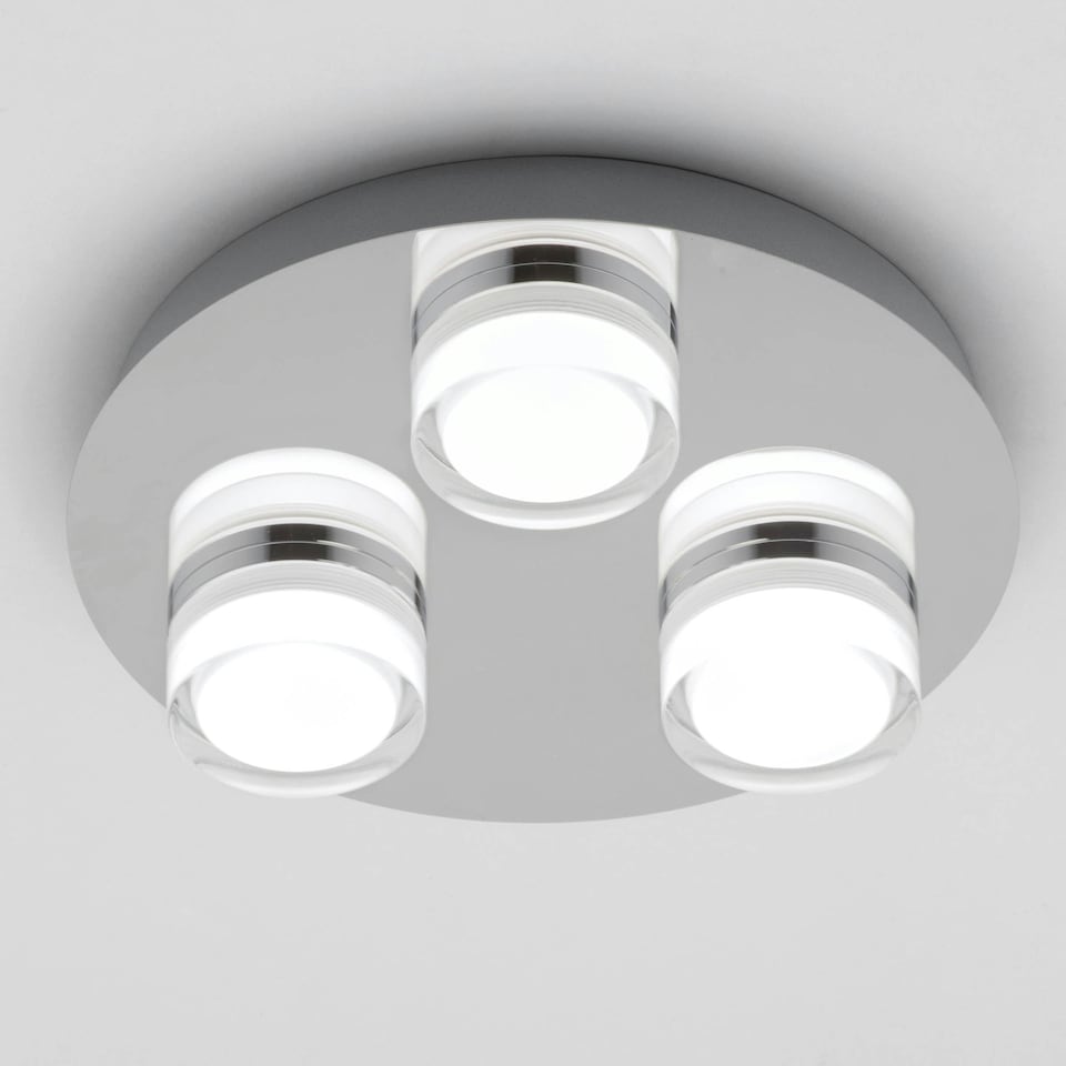 image 1 of BHS Brooke LED Bathroom Ceiling Spotlight Plate | Silver | Chrome | 1