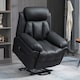 image 2 of HOMCOM Power Lift Chair Recliner for Elderly, Electric Recliner Chair, Overstuffed Faux Leather Riser and Reclining Armchair with Remote Control, Side Pockets, for Living Room, Black