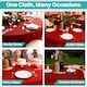 image 8 of Round Polyester Tablecloth, 220GSM Washable Table Linen - 90 Inch