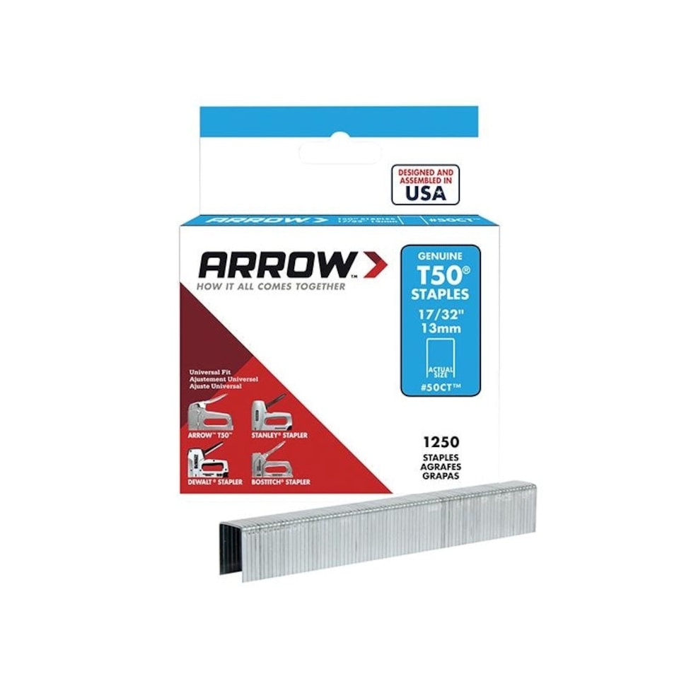 Arrow T50 Staples - Multi Colour - Box 1250 Ceiltile 13mm