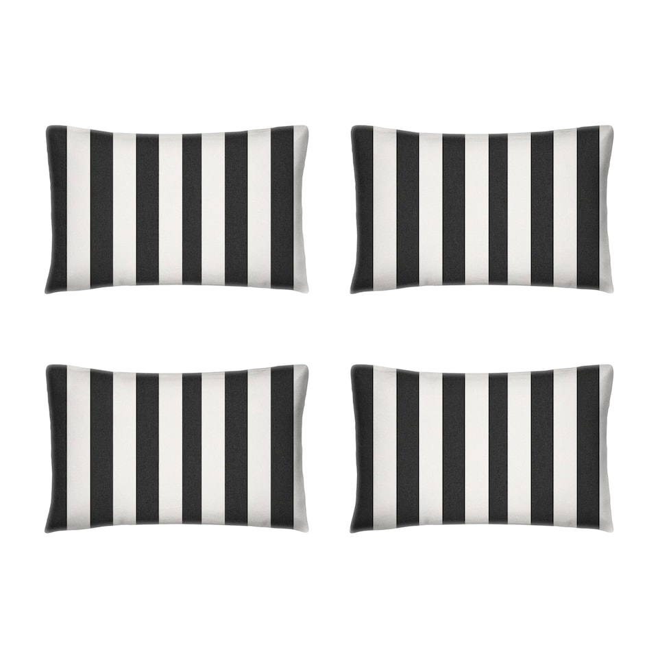 image 1 of Covers&All Sunbrella Rectangle Striped Throw Pillows Pack Of 4, Rectangle 12 x 18, Cabana Classic