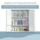 image 3 of kleankin Bathroom Mirror Cabinet, Wall Mounted Storage Cupboard with Double Doors and Adjustable Shelf, Bathroom Organizer, White